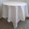 Handwoven tablecloth with white flowers - Image 2