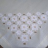 Handwoven tablecloth with white flowers - Image 3