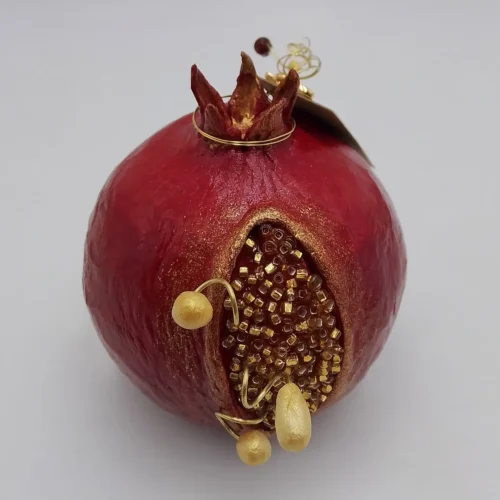 Papier-mâché pomegranate