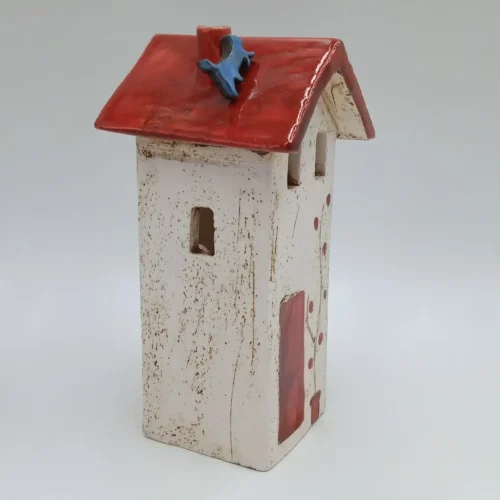 Ceramic house with cat on the roof - Image 3