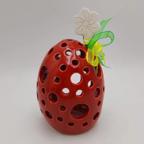 Red ceramic easter egg