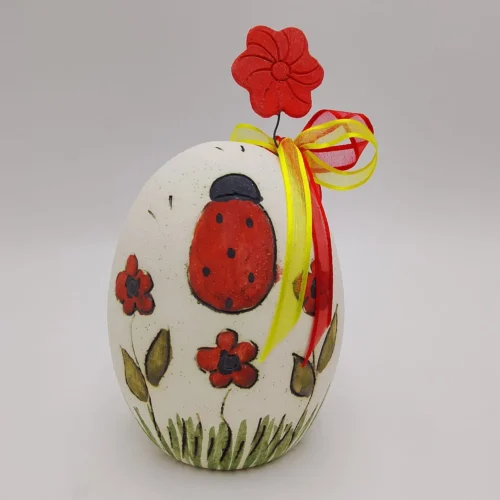 Easter egg with ladybug