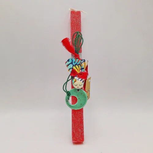 Λαμπάδα με πράσινο κολιέ