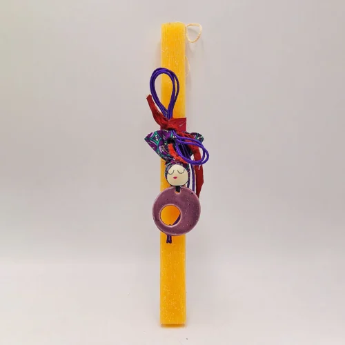 Λαμπάδα με μωβ κολιέ