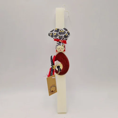 Λευκή λαμπάδα με σκουλαρίκια