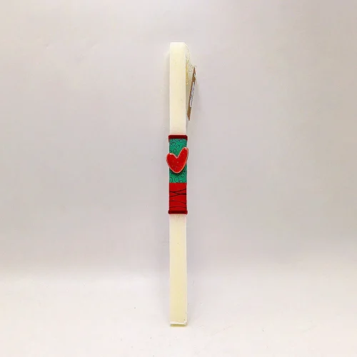 Λευκή λαμπάδα με καρφίτσα