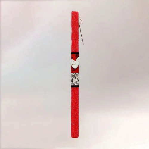 Κόκκινη λαμπάδα με καρφίτσα