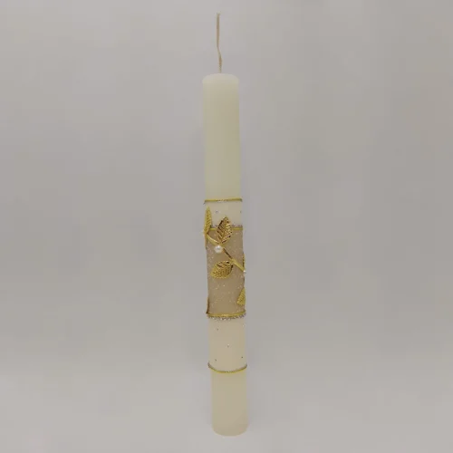 Λαμπάδα με χρυσά φύλλα