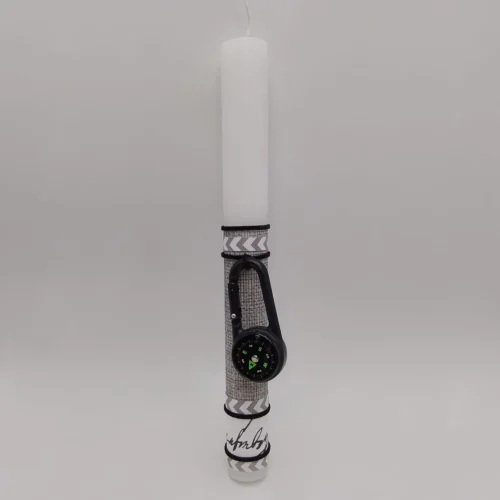 Λευκή λαμπάδα με πυξίδα