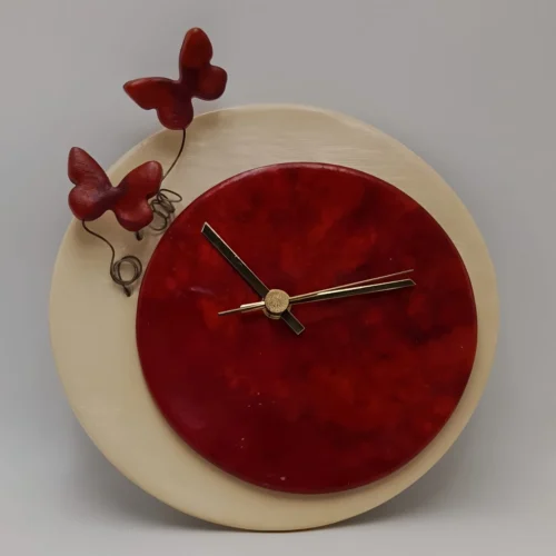 Wall clock with butterflies
