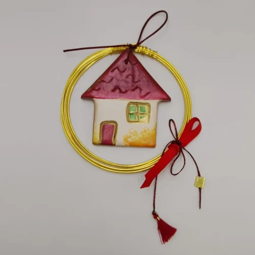 Wreath with ceramic house