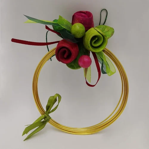 Wreath with ceramic flowers