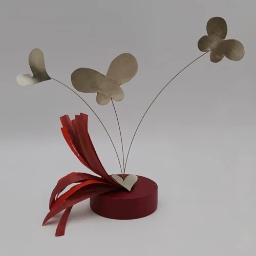 Butterflies on a wooden base