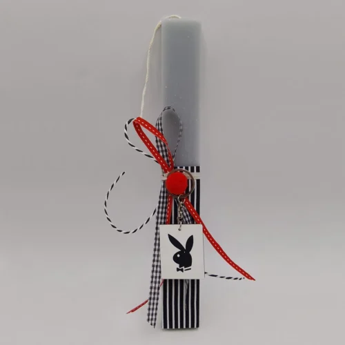 Λαμπάδα με ξύλινο μπρελόκ #2