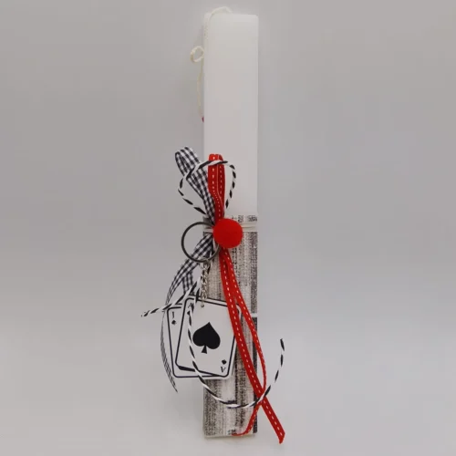 Λαμπάδα με ξύλινο μπρελόκ #1