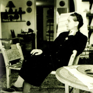 Kaloutsi in her store in Athens. Kaloutsi in her store in Athens.